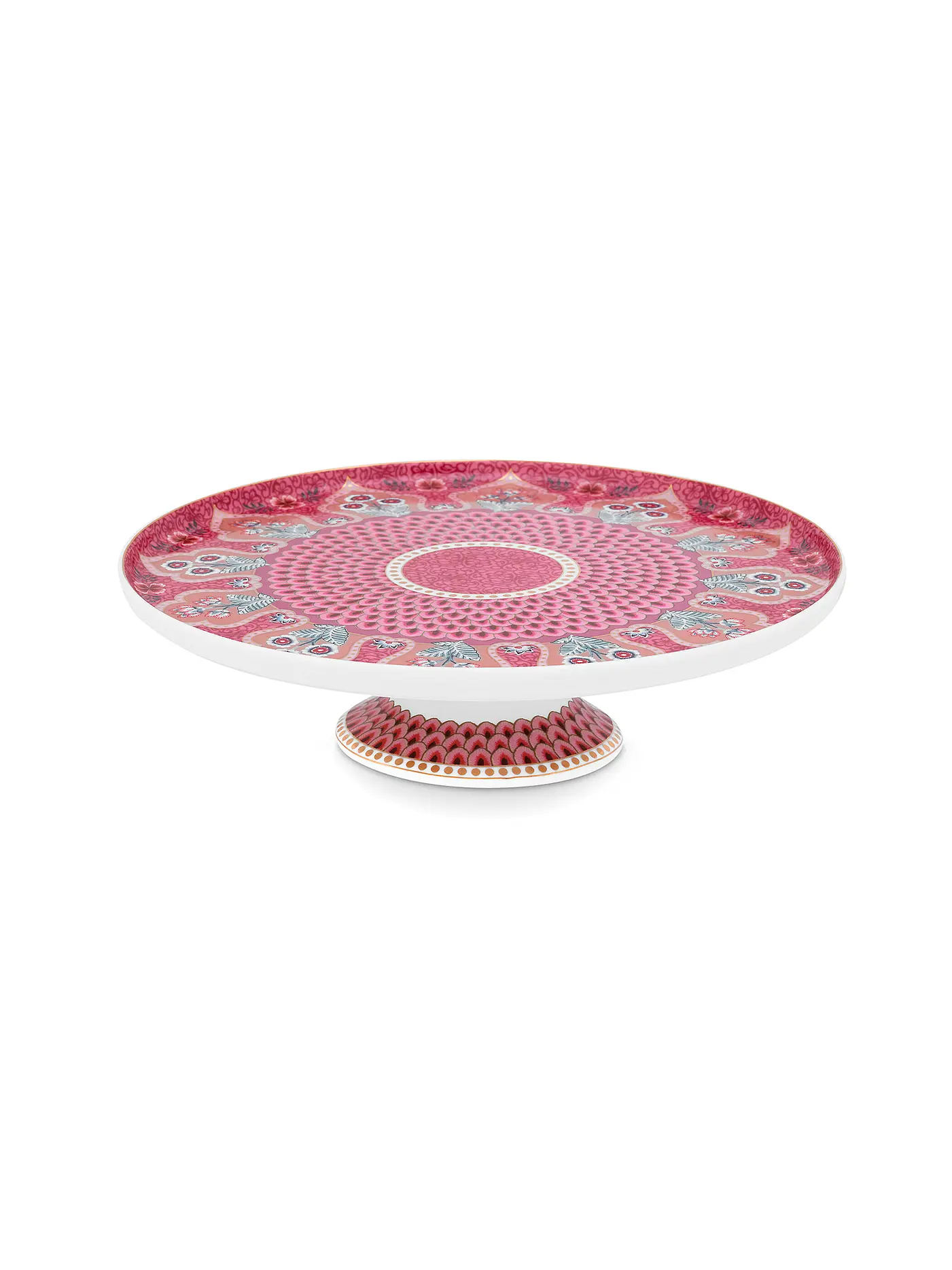 PIP STUDIO | Tortenplatte auf Fuss Mini 21cm Flower Festival Dark Pink | 